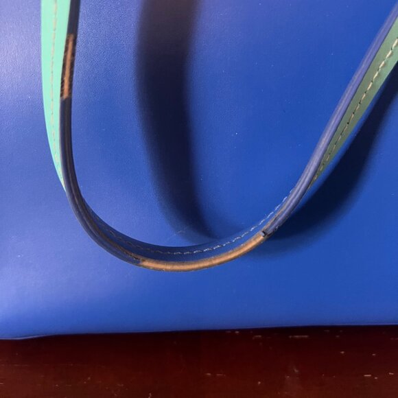 Kate Spade Blue and Teal Tote Zipper Closure - Picture 5 of 5